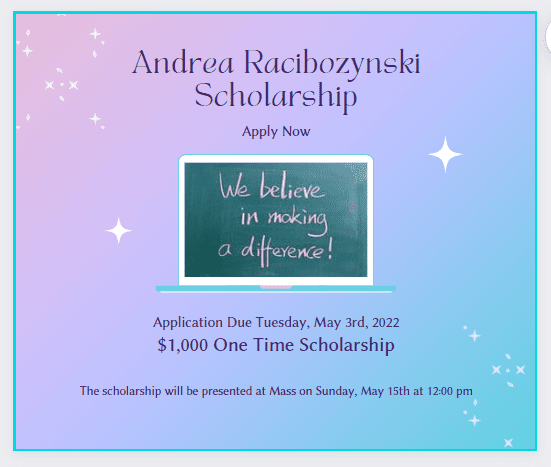 Andrea Racibozynski Scholarship Presented May 15